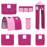 Kids'Loft Bed Frame White and Pink 90 x 200 cm Metal 42020909