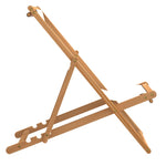 ZNTS Deck Chair Teak 56x105x96 cm Cream 43802