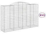 Arched Gabion Baskets 15 pcs 200x50x160/180 cm Galvanised Iron 3146396
