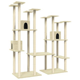 Cat Tree with Sisal Scratching Posts Cream 174 cm 171533