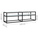 TV Cabinet White Marble 140x40x40.5 cm Tempered Glass 331716
