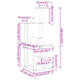 Cat Tree with Sisal Scratching Posts Dark Grey 136 cm 172093