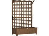 Raised Bed with Drainage Holes, Wood Planter with Trellis for Climbing Plants to Grow Vegetables, T3398P314199