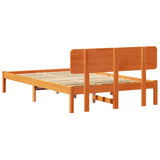 Bed Frame with Headboard Wax Brown 120 x 190 cm Solid Pine Wood 872118