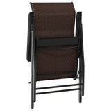 Folding Garden Chairs 8 pcs Brown Poly Rattan 3270611