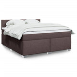 Box Spring Bed with Mattress Dark Brown 180x200 cm Fabric 3285970