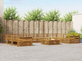 Outdoor Sofa Set 10 pcs Natural Solid Acacia Wood 3374154