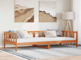Bed Frame with Headboard Wax Brown 90 x 190 cm Solid Pine Wood 863890