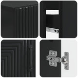 2 Piece Bathroom Cabinet Set HAARLEM Black Engineered Wood 3418018