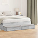 Bed Drawers Grey Sonoma 135 x 36.5 x 16.5 cm Engineered Wood 866992