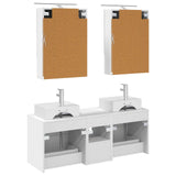 Bathroom Furniture Set 5 pcs White Engineered Wood and Glass 3406799