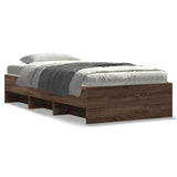 Bed Frame without Mattress Brown Oak 75x190 cm Small Single Engineered Wood 3295715