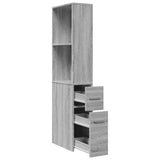 Narrow Bathroom Cupboard with Wheels Grey Sonoma Engineered Wood 855300