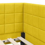 Corner Bed Frame with Headboard Yellow 80 cm x 200 cm Velvet 42016374