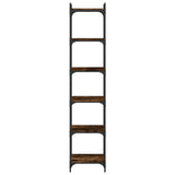 Bookcase 6-Tier Smoked Oak 40x30x188 cm Engineered Wood 837644