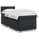 Box Spring Bed with Mattress Black 100x200 cm Faux Leather 3286108