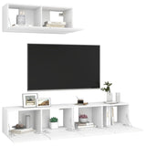 TV Cabinets 3 pcs White Engineered Wood 3078701