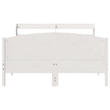 Bed Frame without Mattress White 135x190 cm Double Solid Wood Pine 3306976
