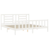 Bed Frame without Mattress White Super King Size Solid Wood Pine 3192897