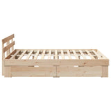Bed Frame with Headboard Brown 150 x 200 cm Solid Pine Wood 3382271