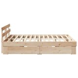 Bed Frame with Headboard Brown 160 x 200 cm Solid Pine Wood 3382268