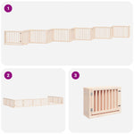 Dog Gate with Door Foldable 12 Panels 960 cm Poplar Wood 3155668