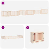 Dog Gate with Door Foldable 12 Panels 960 cm Poplar Wood 3155668