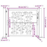 Garden Gate 100x100 cm Corten Steel Bamboo Design 153185