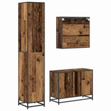 Bathroom Furniture Set with Door 3 pcs Old Wood Engineered Wood 3402560