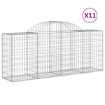 Arched Gabion Baskets 11 pcs 200x50x80/100 cm Galvanised Iron 3146308