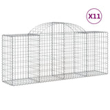 Arched Gabion Baskets 11 pcs 200x50x80/100 cm Galvanised Iron 3146308