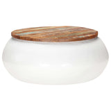 Coffee Table White 68x68x30 cm Solid Reclaimed Wood 323534