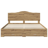 Bed Frame with Drawer Artisan Oak 180 x 200 cm Engineered Wood 3413577