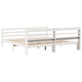 Bed Frame with Headboard without Mattress White 200x200 cm 3306654
