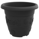 Round Flower Pot 24 pcs Black 26 x 21.5 cm Plastic 42020295