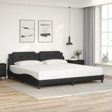 Bed Frame with LED without Mattress "Zadar" Black 200x200 cm 3214131