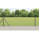 Fence Post with Concrete Base 26 pcs Grey Powder-Coated Steel 3350239