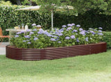 Garden Raised Bed Galvanised Steel 296x140x36 cm Brown 319030