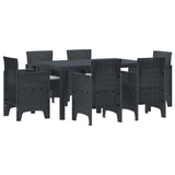 Garden Dining Set 7 pcs Anthracite Polt rattan 3378554