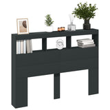 Headboard Cabinet Black Engineered wood Bed Headboard Rectangular 839197