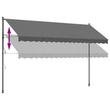 Retractable Awning Anthracite 400x150 cm Fabric and Steel 368742