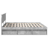 Bed Frame with Headboard Concerte 200 x 200 cm Solid Pine Wood 3410558