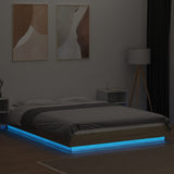 Bed Frame with LED Lights without Mattress Sonoma Oak 140x190cm 3281128