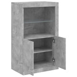 Side Cabinet with LED Lights Concrete Grey Engineered Wood 836626