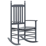 Rocking Chair with Curved Seat Grey Poplar Wood 45698