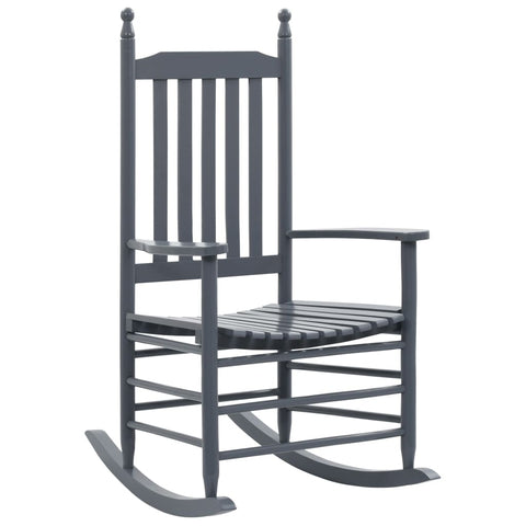 Rocking Chair with Curved Seat Grey Poplar Wood 45698