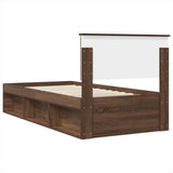 Bed Frame with Headboard Brown Oak 90 x 190 cm Engineered wood 3407928