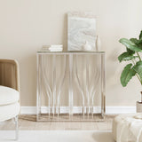 Console Table 70x30x70 cm Stainless Steel and Glass 350033