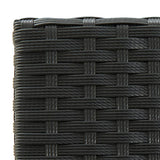 Garden Bar Set Black PE rattan, powder-coated steel, tempered glass 3187672