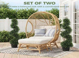 Decorative Artificial Plants Set of 2, UV Resistant Fake Plants in Pot for Indoor Outdoor Decor, 120 T3398P552680